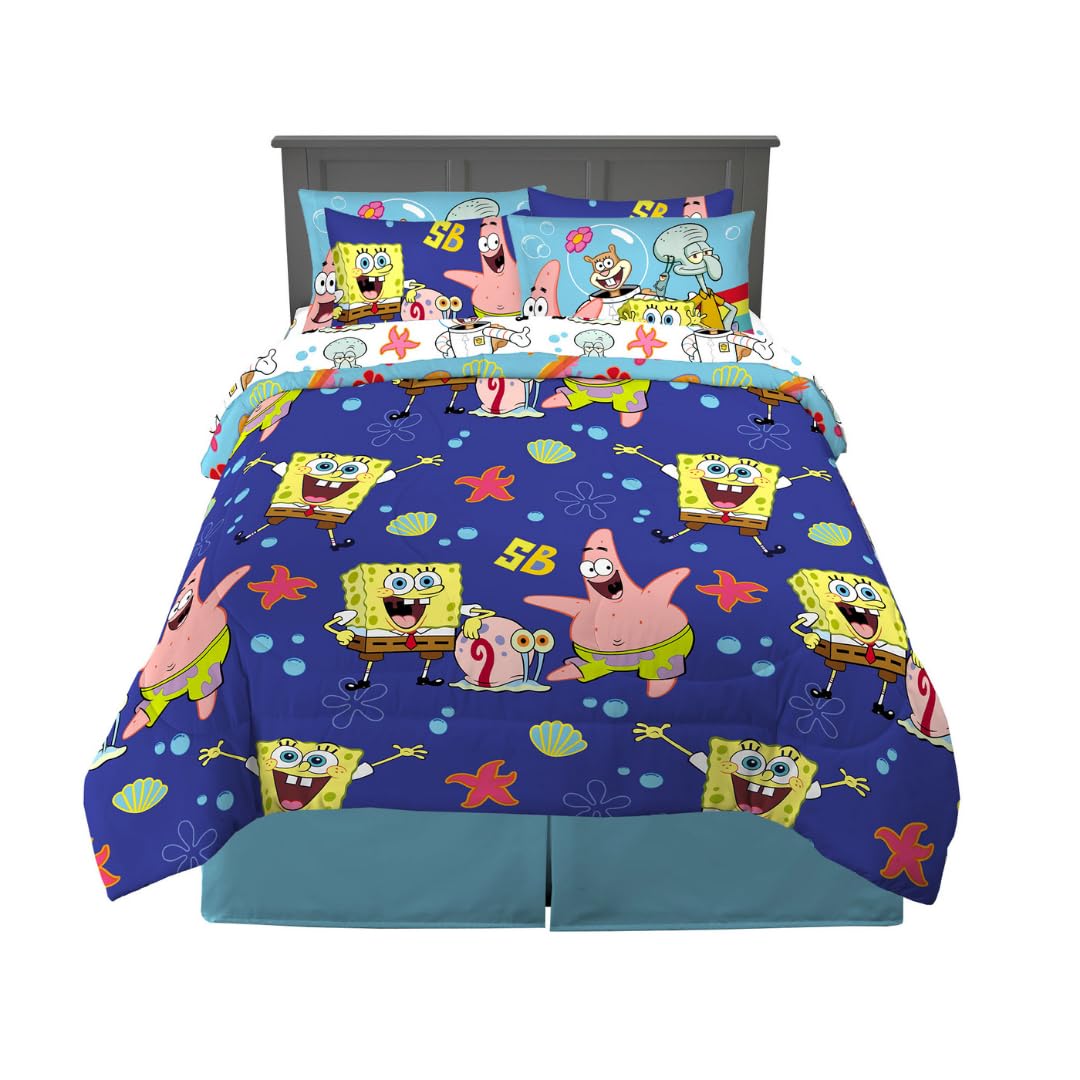 Franco Pokémon Juego de Ropa de Cama, 7 Piezas, Tamaño Matrimonial - 7 Piece Queen Size - Bob Esponja