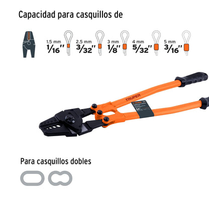 Truper SUCA-24, Suajadora 24" para casquillos con cortador de cable