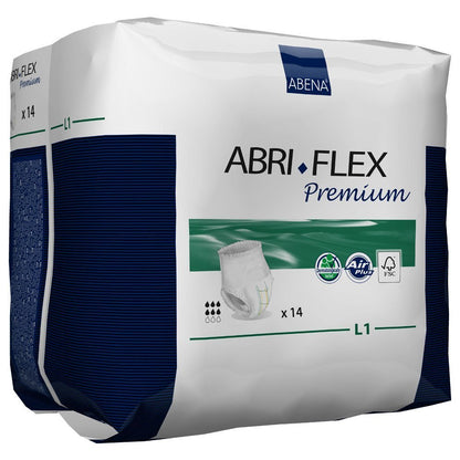 Abena Abri-Flex Premium, Ropa interior protectora, nivel 1, (tamaños extrapequeños a XX-grandes) Grande, 14 unidades