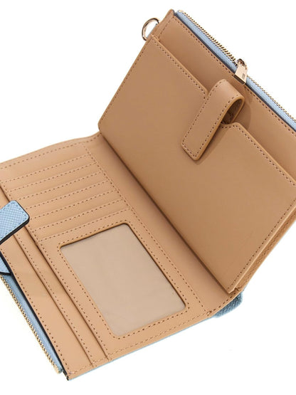 GUESS CARTERA LAUREL II SLG DBL ZIP ORGNZR MUJER AZUL CLARO ZG7459157-AQU
