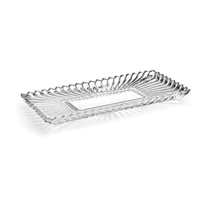Mikasa Estate - Bandeja Decorativa Rectangular de Vidrio para Servir (14.75 Pulgadas)