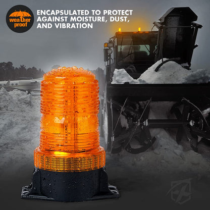 Xprite 30 LED Ámbar Luz Estroboscópica de Baliza para Montacargas Luces Intermitentes de Advertencia de Seguridad para Cortacésped de 10-110V, ATV, Camiones, Tractor, Carritos de Golf, UTV, Autos