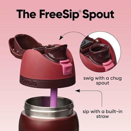 Owala FreeSip - Acero inoxidable - 32 oz - Rojo Negro Cereza