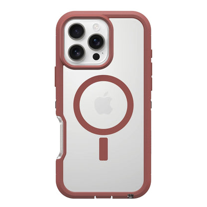 OtterBox - Carcasa Transparente para iPhone 16 Pro MAX Defender Series XT, Color Rojo ladrillo Transparente