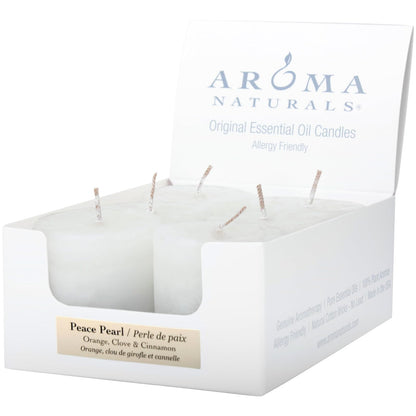 Aroma Naturals Velas Votivas Aromáticas, Set de 6 - Peace Pearl