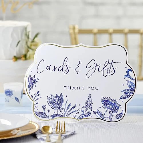 Kate Aspen - Letrero de sauce azul (juego de 8), kit de decoración de fiesta, talla única (28539NA), carteles de fiesta con un estilo clásico