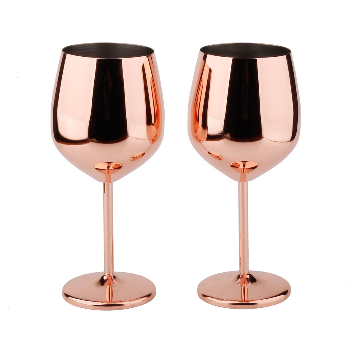 Arora 851012 - Juego de 2 copas de vino de acero inoxidable, 3.5 pulgadas de profundidad x 8.3 pulgadas de alto (851012)