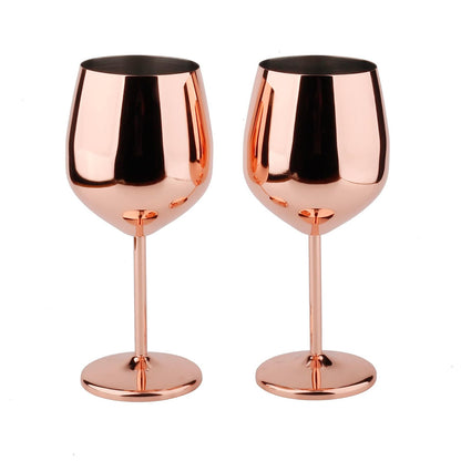 Arora 851012 - Juego de 2 copas de vino de acero inoxidable, 3.5 pulgadas de profundidad x 8.3 pulgadas de alto (851012)