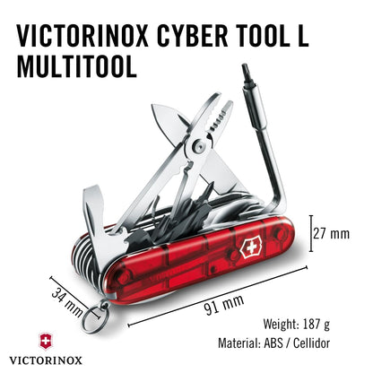 Victorinox Navaja Cybertool, Roja Transparente, 39 Usos