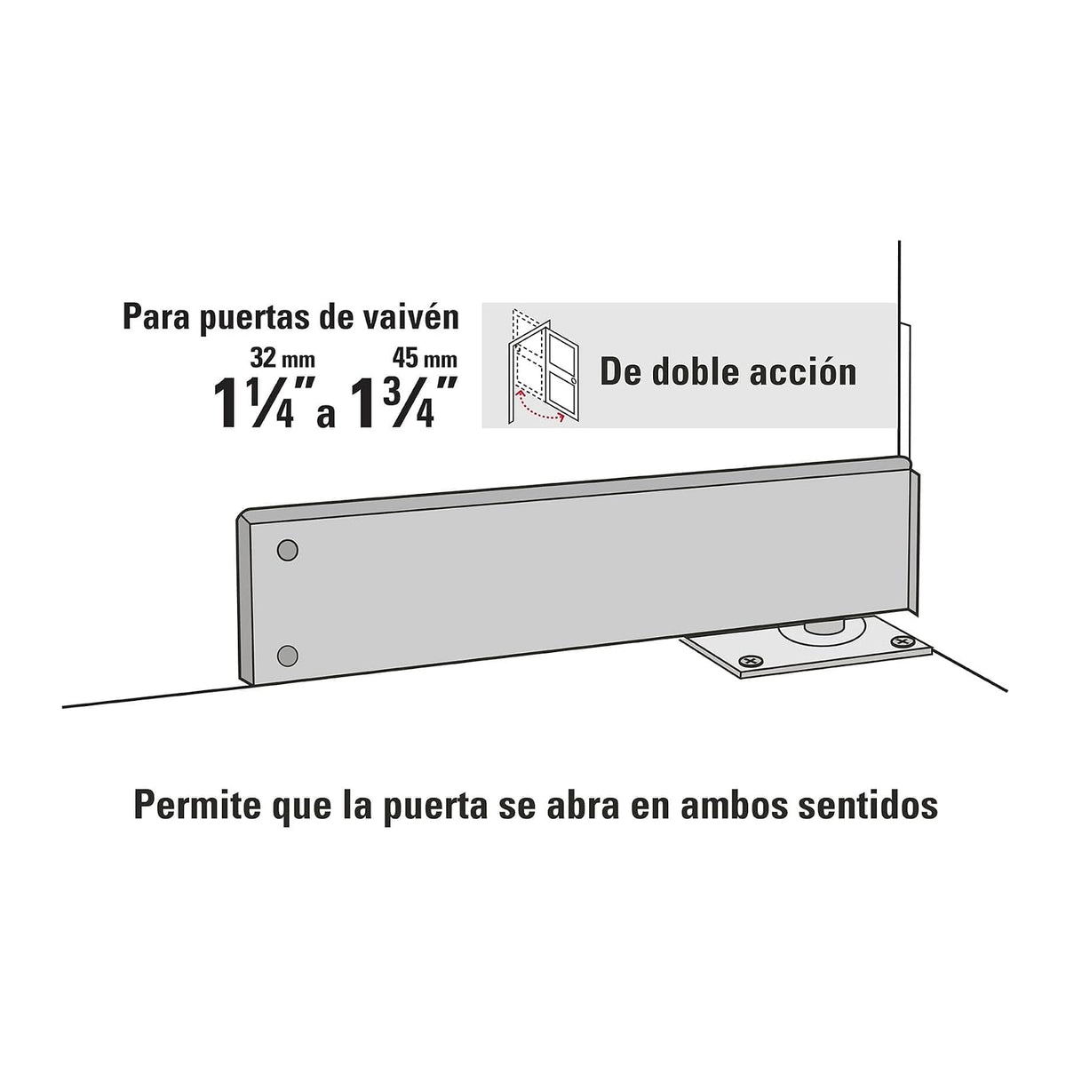 Hermex BIP-153, Bisagra de piso fabricada en acero cromado
