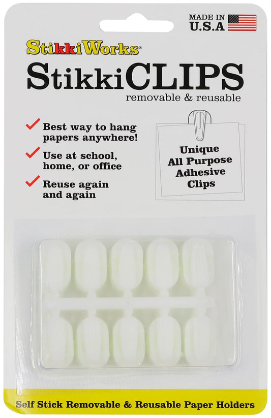 Stikki Works - Clips blancos de 20 por paquete de ayuda para el aula para maestros