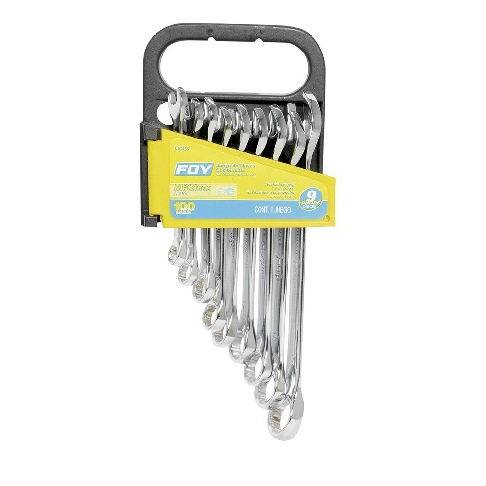 Foy 140815 Llave Combinada Pulido Espejo Métrica - 9 piezas