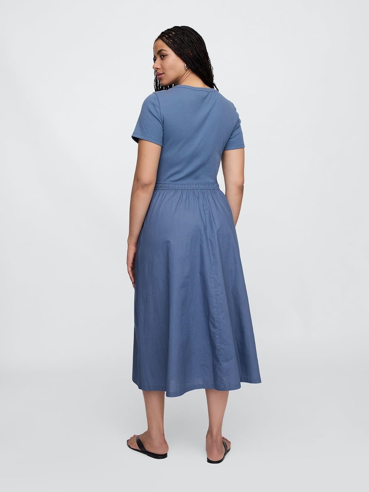 Gap Vestido Midi con Cuello Redondo para Mujer