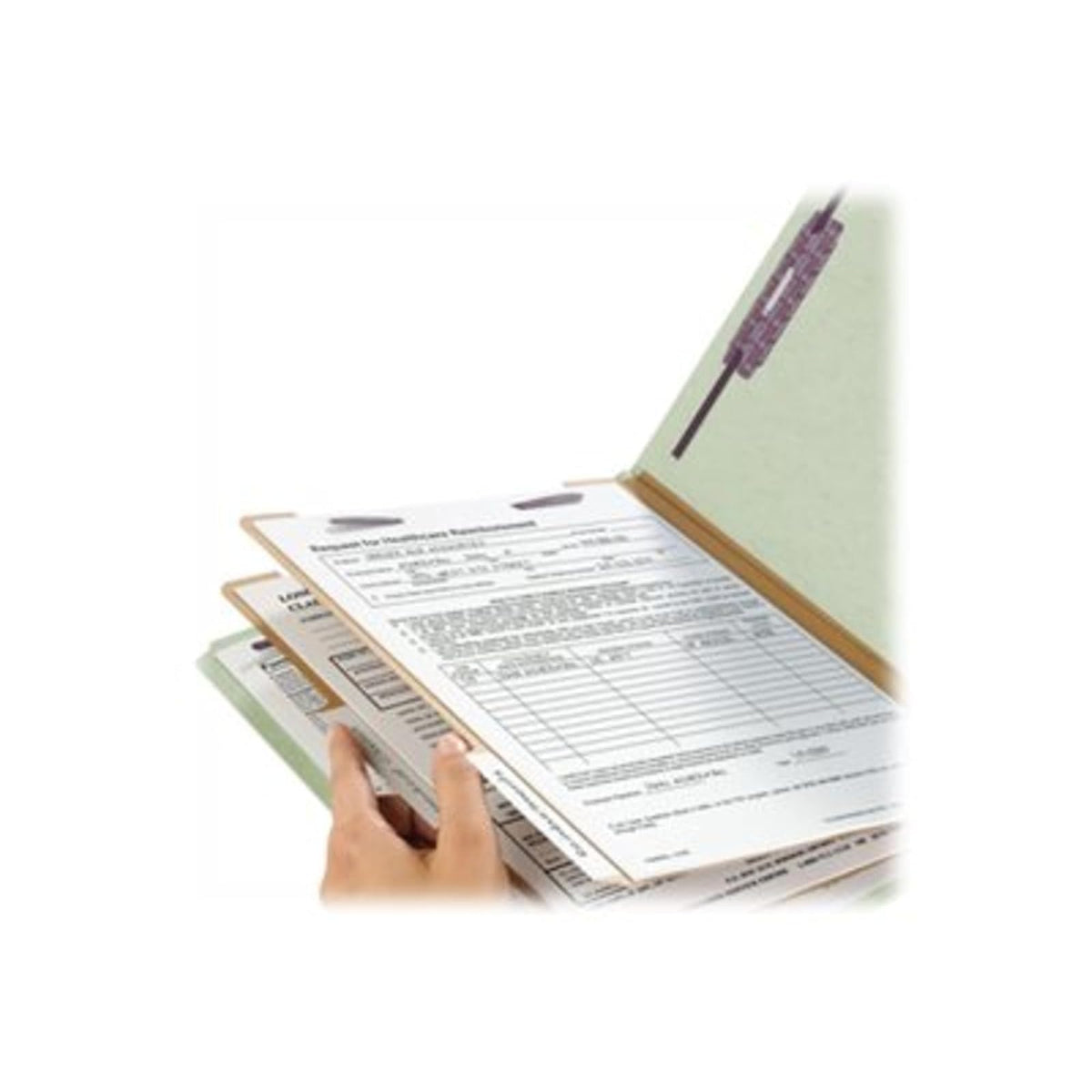 Smead Carpeta de archivos de clasificación de cartón con cierres SafeSHIELD, 2 divisores, expansión de 2 pulgadas, tamaño legal, gris/verde, 10 por caja (19076)