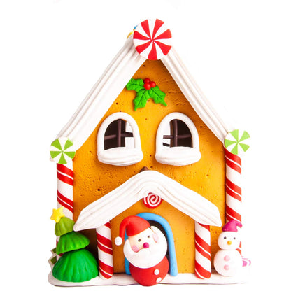 running MA9837 Decora Navidad migajon Adorno navideño Iluminada, casa de Jengibre Portico y Santa, Color, Pack of/Paquete de 1