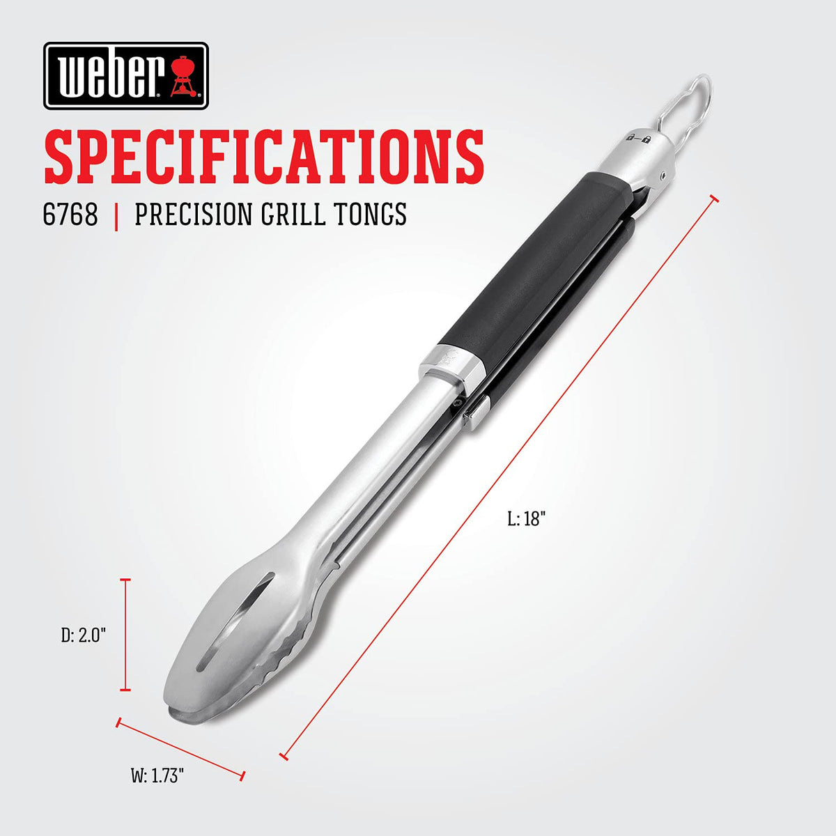 Weber Pinzas para Asar Precision con Mango Antideslizante