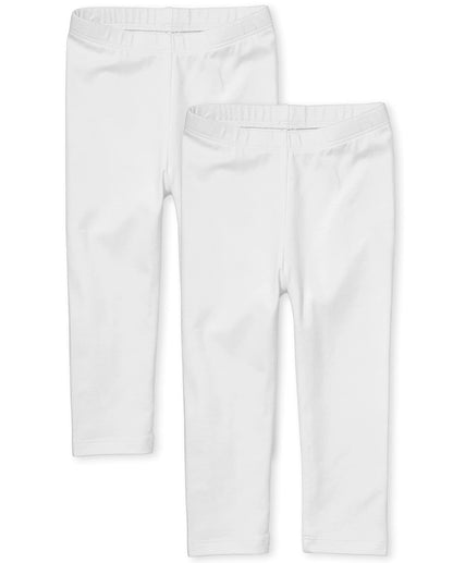 The Children's Place Paquete de 2 Leggings para Niñas - Blanco 2-PAQUETES - 18-24 Meses