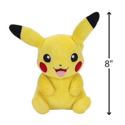 Pokémon - Peluche Oficial de Pikachu de 20.3 cm de Calidad Premium, Adorable, ultrasuave, Juguete de Peluche, Perfecto para Jugar y exhibir, Gotta Catch 'Em All, Amarillo