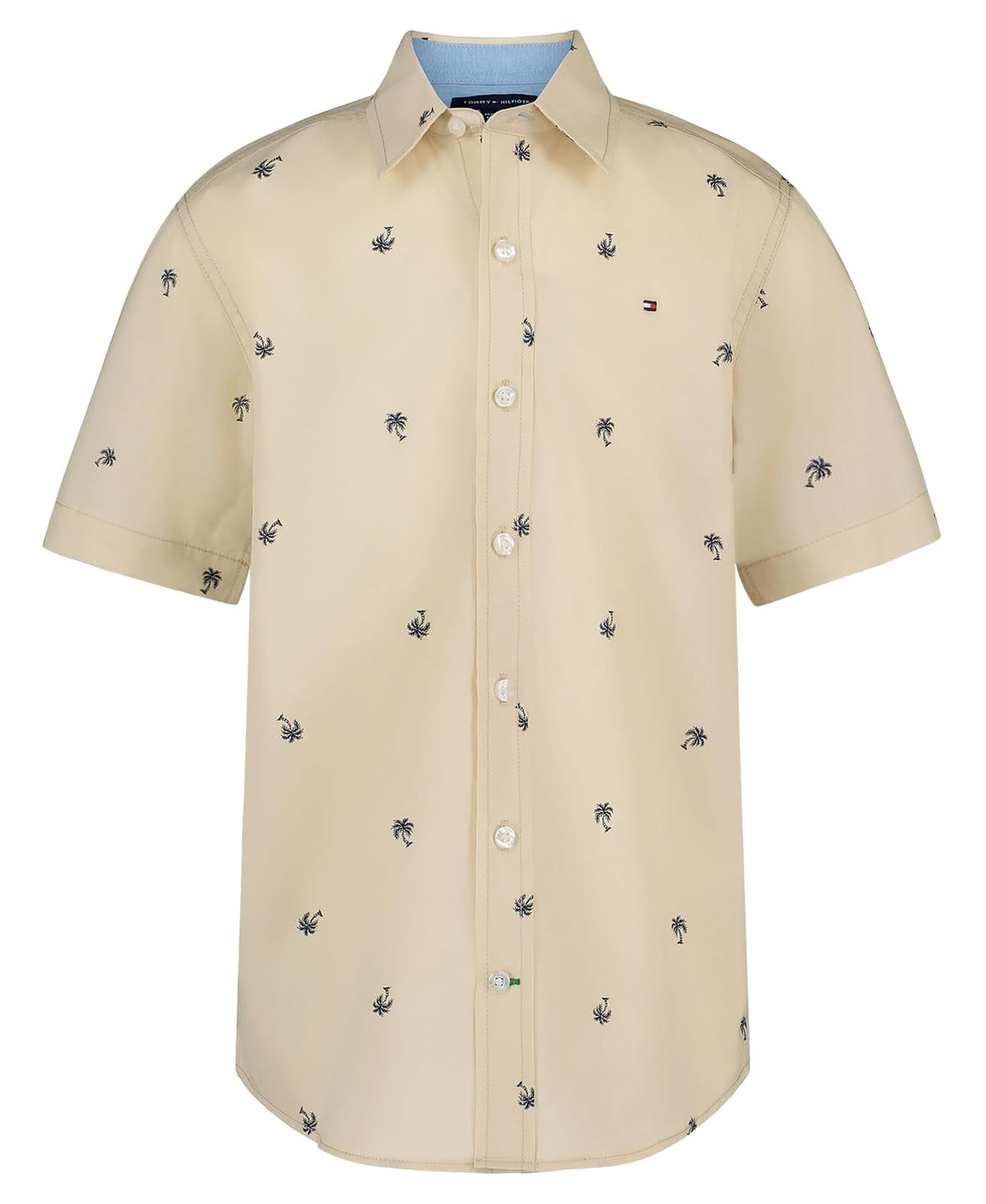 Tommy Hilfiger Camisa Tejida de Manga Corta con Botones para niño