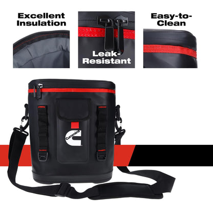 Cummins CMN34718 - Bolsa enfriadora portátil Suave con Aislamiento de Doble Laminado, 12 latas, con retención de Hielo para Trabajo, Campamento, Playa, Color Negro