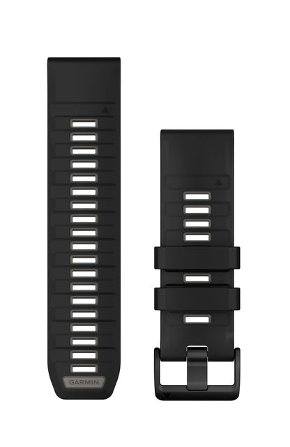 Garmin Correa QuickFit de Silicona, Negro y Gris Guijarro - Negro - Pebble Gry - 26 mm