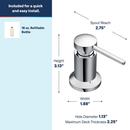 Moen 3942 cocina dispensador de jabón y loción, cromo | Recambio sobre el fregadero