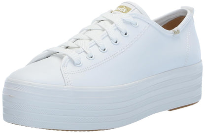 Keds Triple Up Tenis de Plataforma de Piel para Dama - 22.5 cm - Blanco