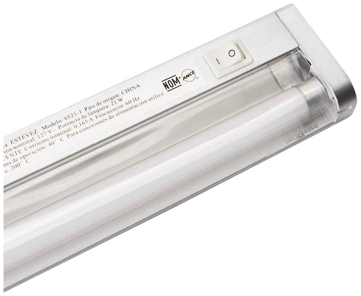 Estevez 6521-1 Iluminación Lineal Fluorescente LoW, Profile 21W, T5, Plata