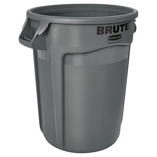 Rubbermaid Commercial Products BRUTE® – Contenedor para Recolección de Residuos con Manijas Ergonómicas, Bote que no se Decolora, Deforma ni Agrieta, Capacidad de 121 L, Gris FG263200GRAY