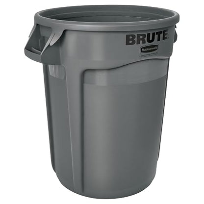 Rubbermaid Commercial Products BRUTE® – Contenedor para Recolección de Residuos con Manijas Ergonómicas, Bote que no se Decolora, Deforma ni Agrieta, Capacidad de 121 L, Gris FG263200GRAY