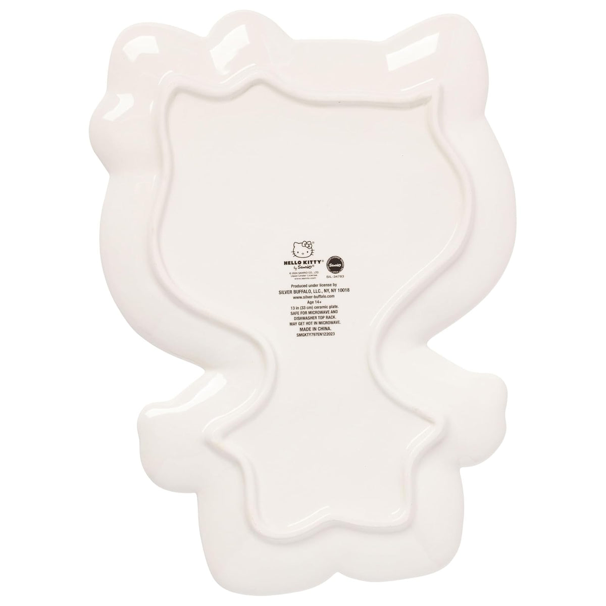 Silver Buffalo Sanrio Hello Kitty Halloween esqueleto espeluznante disfraz de cerámica decorativo plato