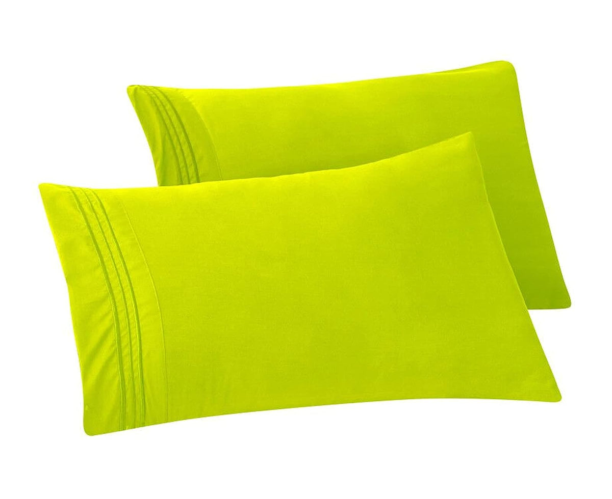 Elegant Comfort Fundas de Almohada 1500 Hilos - King - Paquete de 2 - Lima