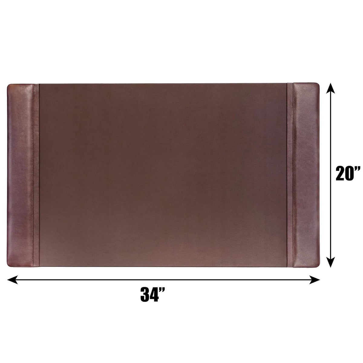 Dacasso P3401 Leather 34" x 20" Side-Rail Desk Pad, Chocolate Brown
