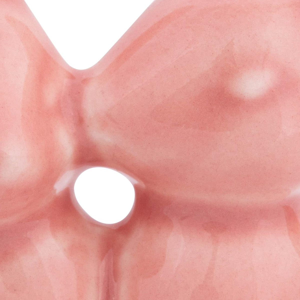 Creative Co-Op - Figura decorativa de cerámica de conejo, soporte de anillo rosa