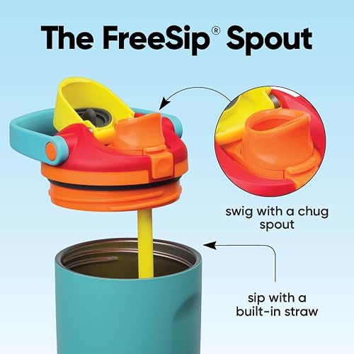 Owala FreeSip Sway - Acero inoxidable - 30 onzas - Rojo/Aqua Summer Sweetness