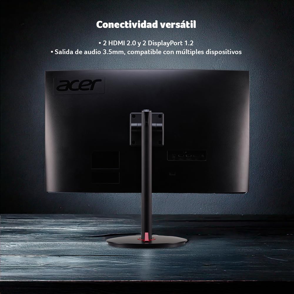 Acer Nitro XZ270 X2bmiiphx Monitor Gamer Curvo de 27 Pulgadas | FHD 1920 x 1080, panel VA, 240 Hz, 1 ms, curva 1500R, AMD FreeSync Premium, HDMI y DisplayPort