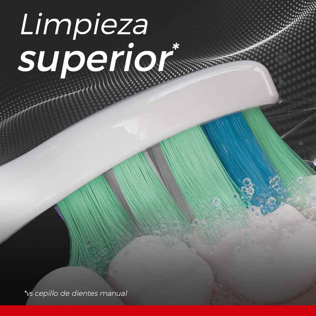 Philips Colgate Cepillo Dental Eléctrico SonicPro 10 con 4 Repuestos | Remueve 200% Más Placa, 31.000 Movimientos por Minuto, Cuidado Suave y Efectivo, 1 Modo de Cepillado: Clean
