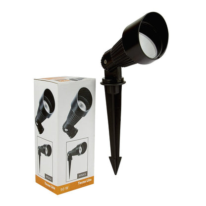 Lámpara con Estaca para Jardín, Base GU10 - Tecnolite - 1 Unidad (Paquete de 1) - Negro