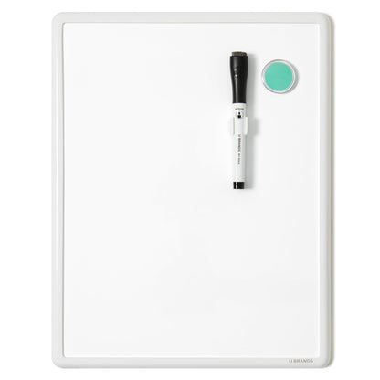 U Brands Contempo - Pizarrón magnético de borrado en seco, pulgadas, armazón blanco, 252U00-04, Sencillo, Blanco, 11 X 14