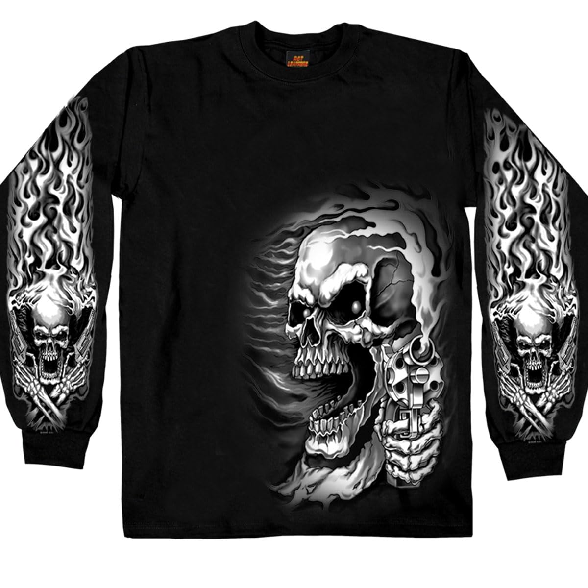 Hot Leathers Motocicleta GMD2076 - Camisa de Manga Larga para Hombre, Color Negro, Talla 3XL de EE. UU