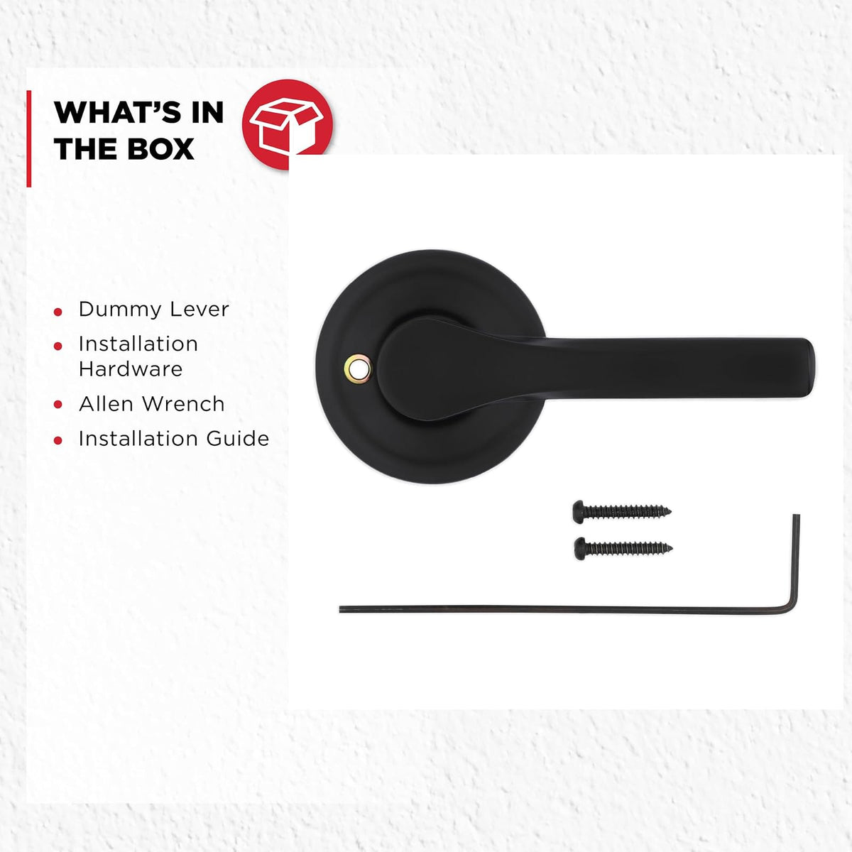 Kwikset Henley Manija de puerta para manija, palanca de una sola cara para armarios, puertas dobles francesas y despensa, palanca interior reversible sin giro negro mate, con protección Microban