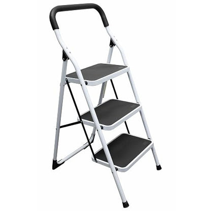 Surtek ETT3 Escalera Tubular Plegable Tipo Taburete de Acero de 3 escalones