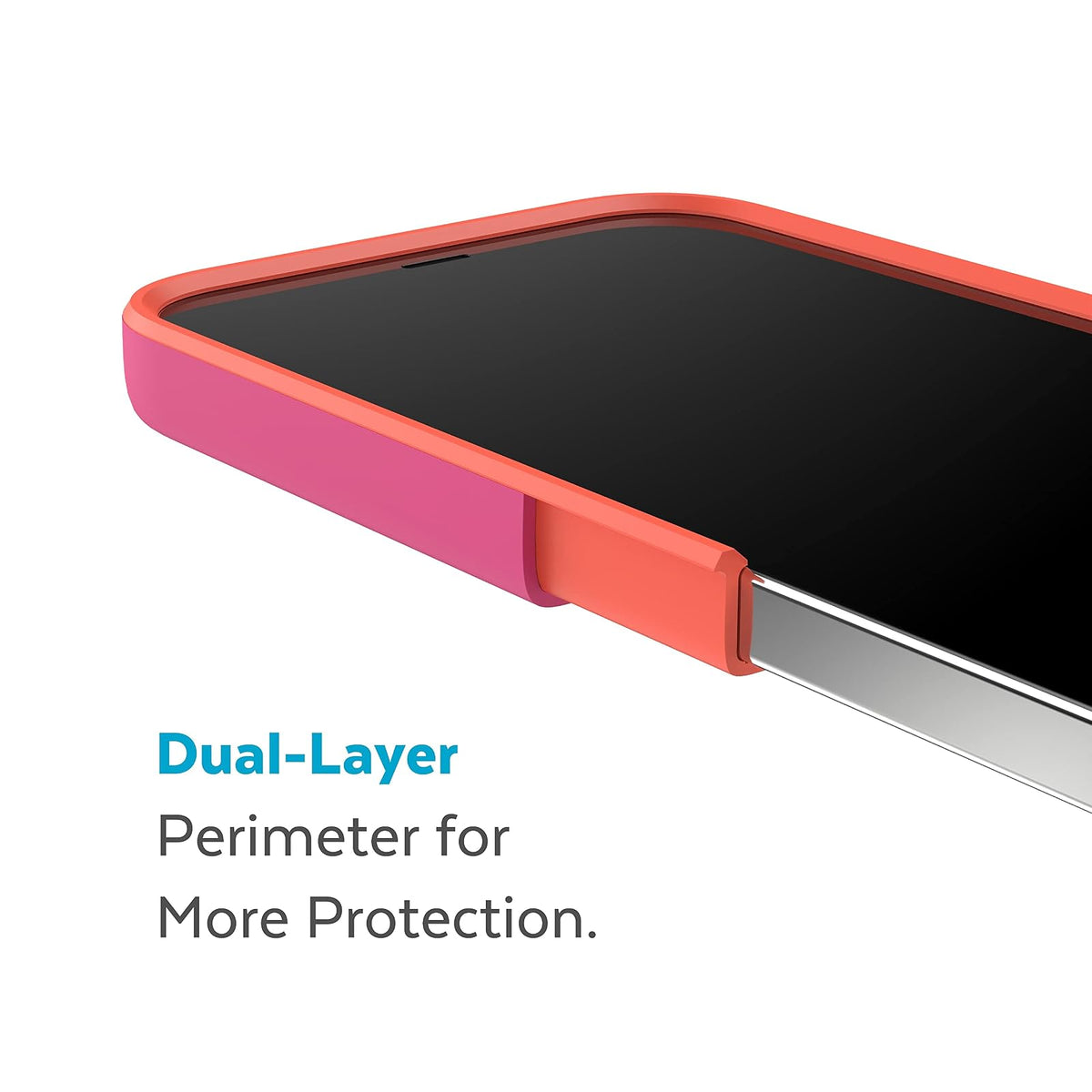 Speck CandyShell Pro - Funda para iPhone de 6.1 Pulgadas, Color Rosa y Rojo energético, Delgada, protección contra caídas, Resistente a arañazos, Tacto Suave, Doble Capa