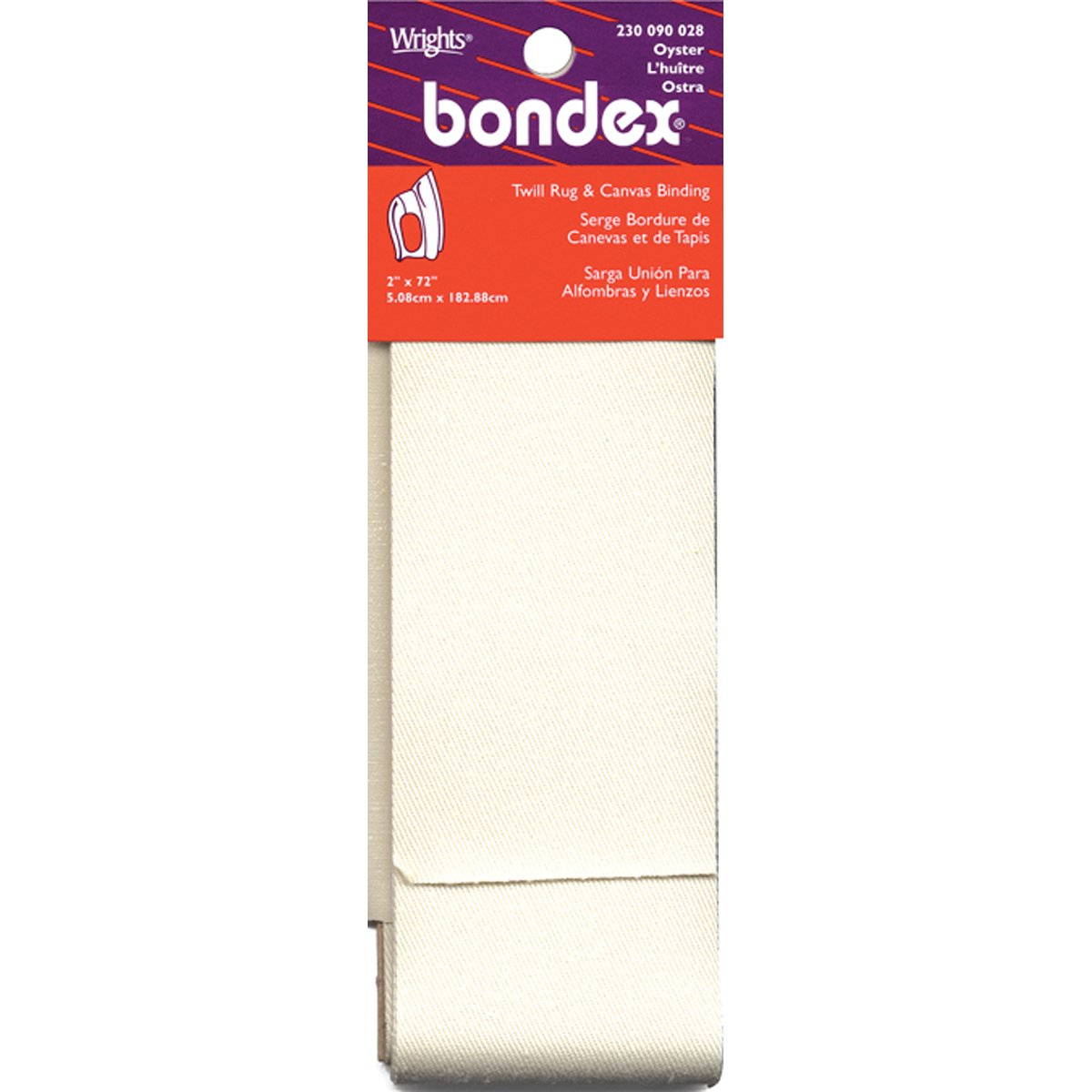 Wrights Bondex - Alfombra de sarga termoadhesiva y encuadernación de lona de 2 x 2 m, ostra