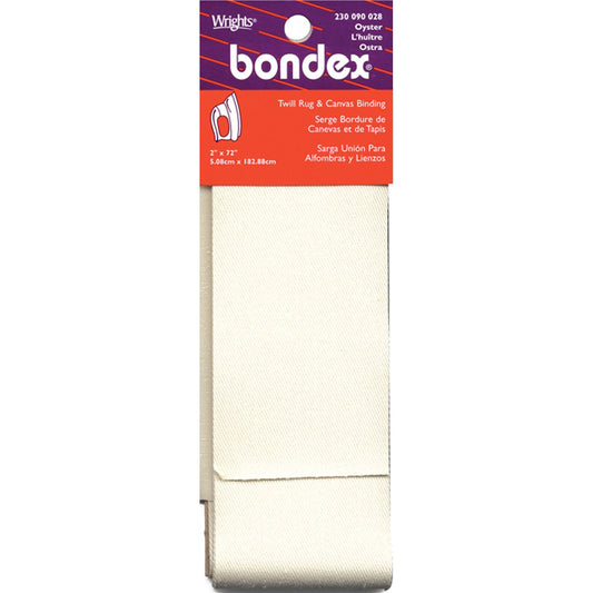 Wrights Bondex - Alfombra de sarga termoadhesiva y encuadernación de lona de 2 x 2 m, ostra