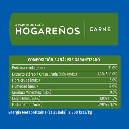 Purina Cat Chow Adulto Hogareño Todos los Tamaños Sabor Carne 3.0 Kg