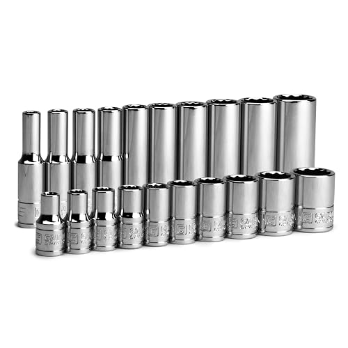 Capri Tools Juego de Enchufes 1/4" 12 Puntos SAE 3/16-9/16 in. 20 Piezas