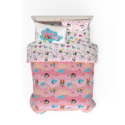 Franco Juego de Edredón y Sábanas Snoopy Microfibra - 7 Piece Full Size - Rosa - Superpoderosas