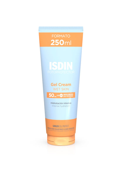 ISDIN Fotoprotector Gel Cream SPF 50+, Protector Solar Corporal refrescante e hidratante, Ideal para toda la familia, 250 ml
