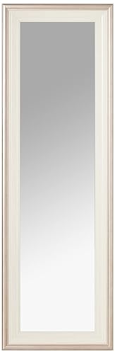 MCS 65730 12 por 121,9 cm Perchero para Puerta Espejo, 18 por 137,2 cm Acabado Blanco con Borde de Plata